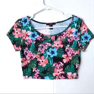 Forever 21 Tropical Floral Crop Top